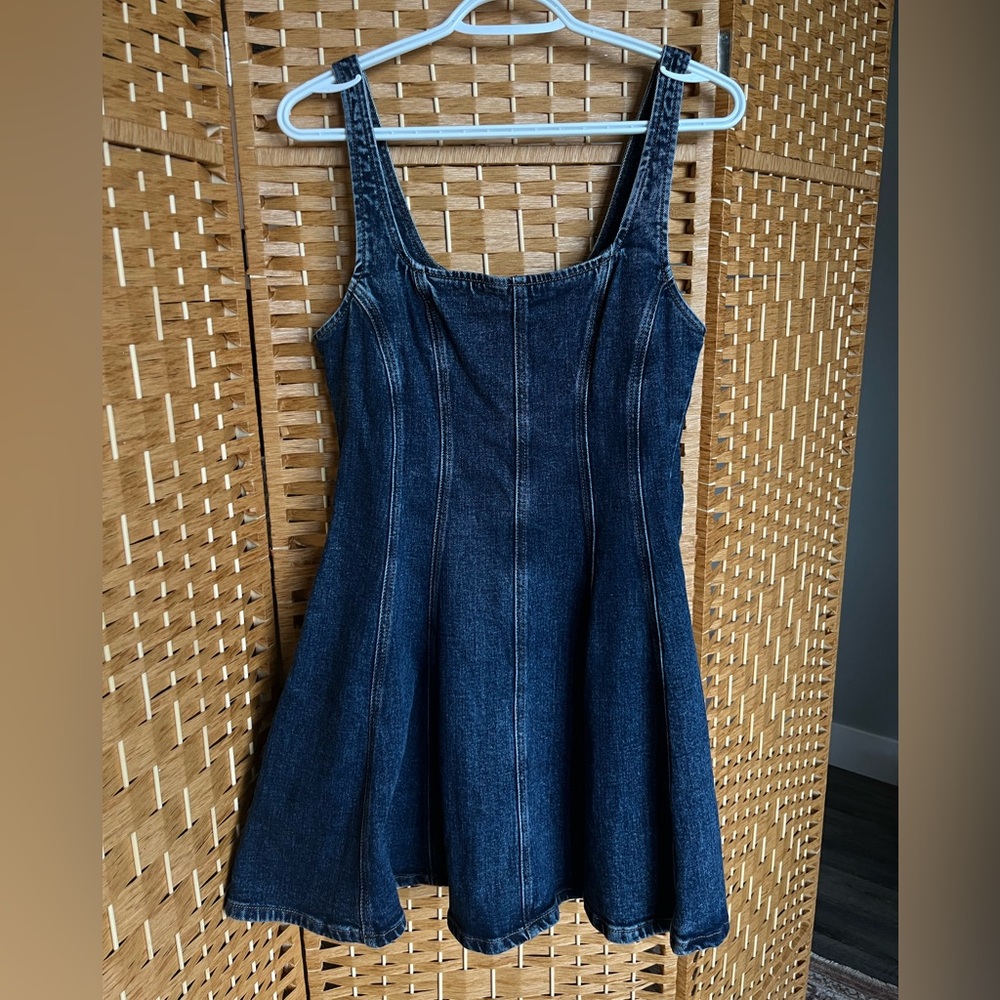 Dynamite corset style flared denim mini dress - size medium
